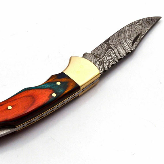 CUSTOM HANDMADE DAMASCUS FOLDING KNIFE