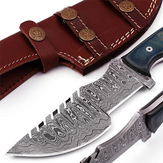 CUSTOM HANDMADE DAMASCUS TRACKER KNIFE