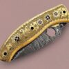 Damascuss Steel Folding Knife With Metal Handle in Super Quality