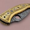 Damascuss Steel Folding Knife With Metal Handle in Super Quality