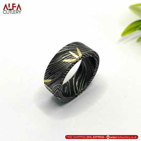 Damascus Steel Ring Band Custom Width Damascus Ring Men Wedding Ring (Copy)