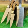 Damascus chef knife set of 5 kitchen knife - chef knife set Damascus Knife Christmas Gift Anniversary Gift For Him